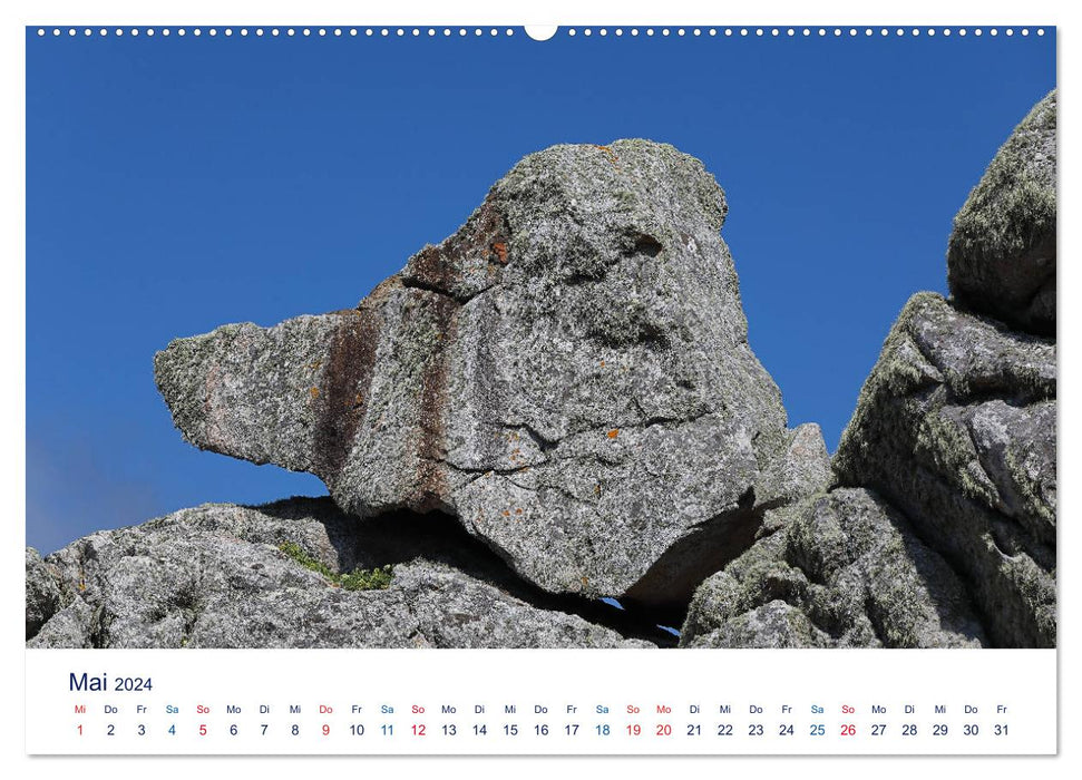 Steinköpfe an den Küsten der Bretagne (CALVENDO Premium Wandkalender 2024)