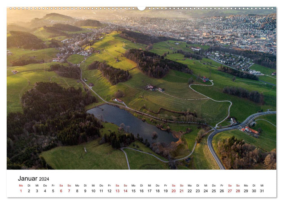 Die Schweiz von oben (CALVENDO Wandkalender 2024)