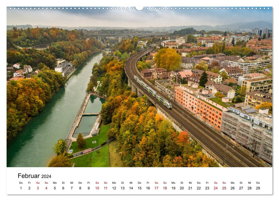 Die Schweiz von oben (CALVENDO Wandkalender 2024)