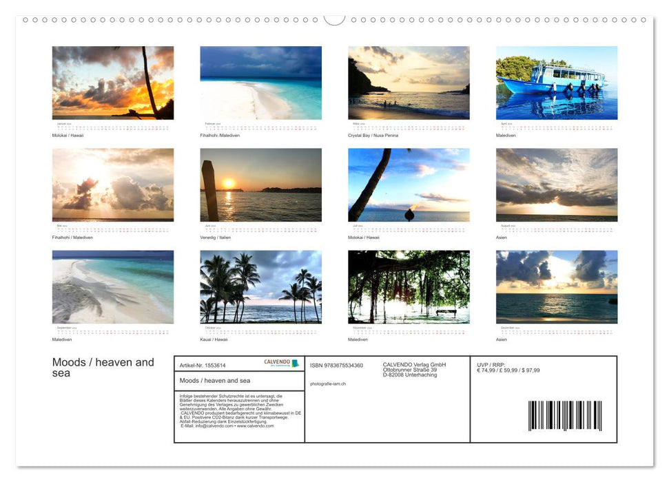 MOODS / heaven and sea (CALVENDO Premium Wandkalender 2024)