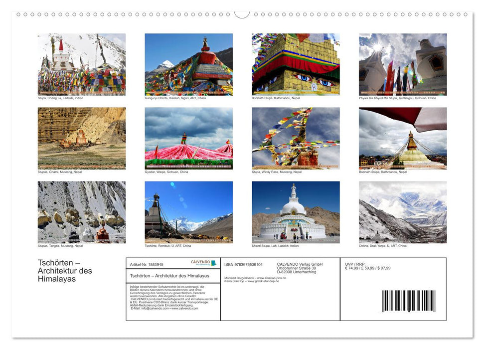 Tschörten, Architektur des Himalaya (CALVENDO Premium Wandkalender 2024)