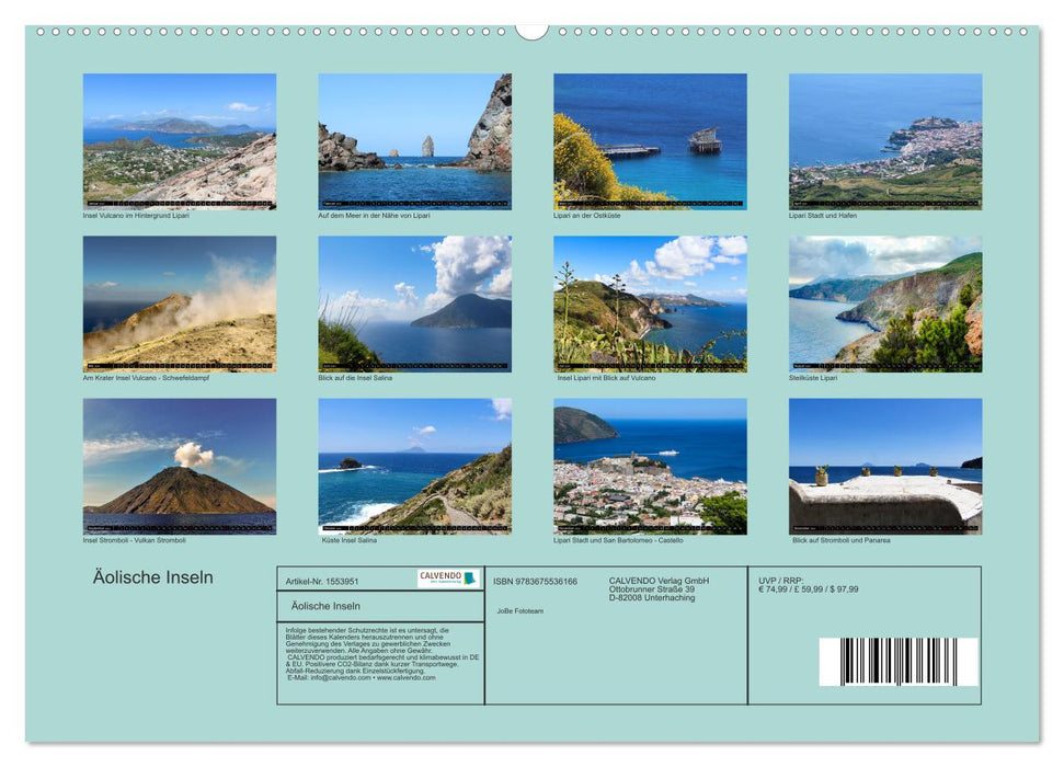 Äolische Inseln (CALVENDO Premium Wandkalender 2024)