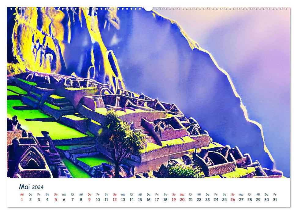 Reiseträume Traumreisen. Die schönsten Reiseziele der Welt in Watercolor (CALVENDO Premium Wandkalender 2024)