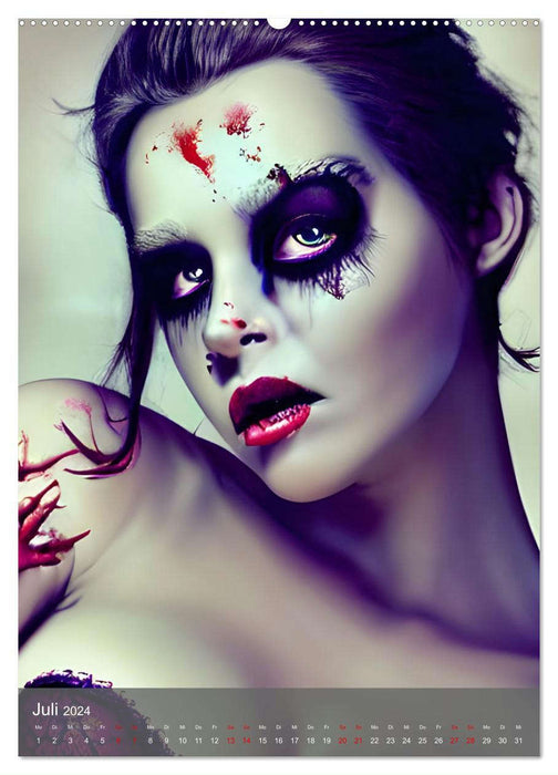 Zombie-Frauen - Blutige und faulende Horrorschönheiten (CALVENDO Premium Wandkalender 2024)