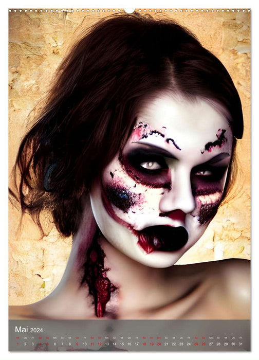 Zombie-Frauen - Blutige und faulende Horrorschönheiten (CALVENDO Wandkalender 2024)