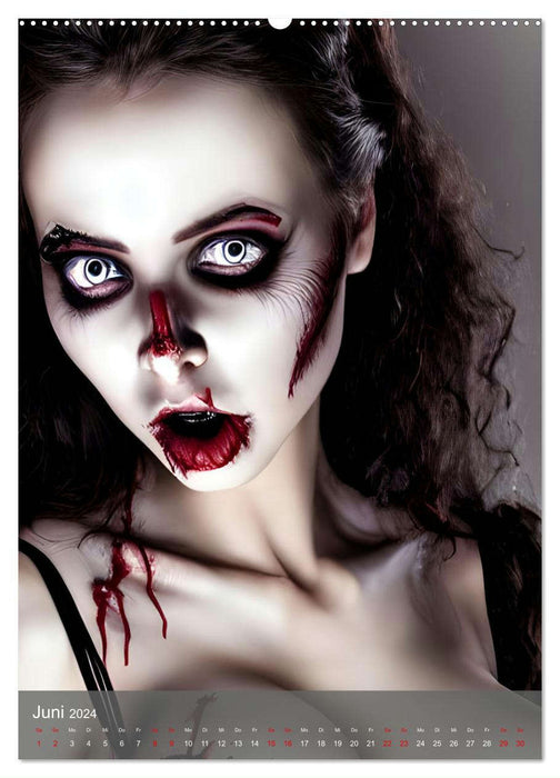Zombie-Frauen - Blutige und faulende Horrorschönheiten (CALVENDO Wandkalender 2024)