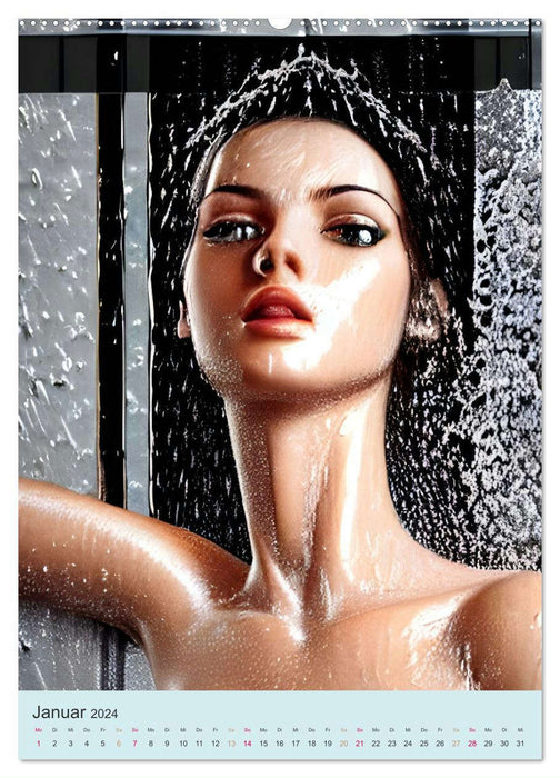 Sinnliche Dusche - Computerträume aus der KI (CALVENDO Premium Wandkalender 2024)