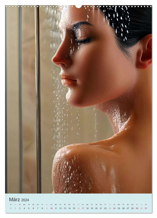 Sinnliche Dusche - Computerträume aus der KI (CALVENDO Premium Wandkalender 2024)