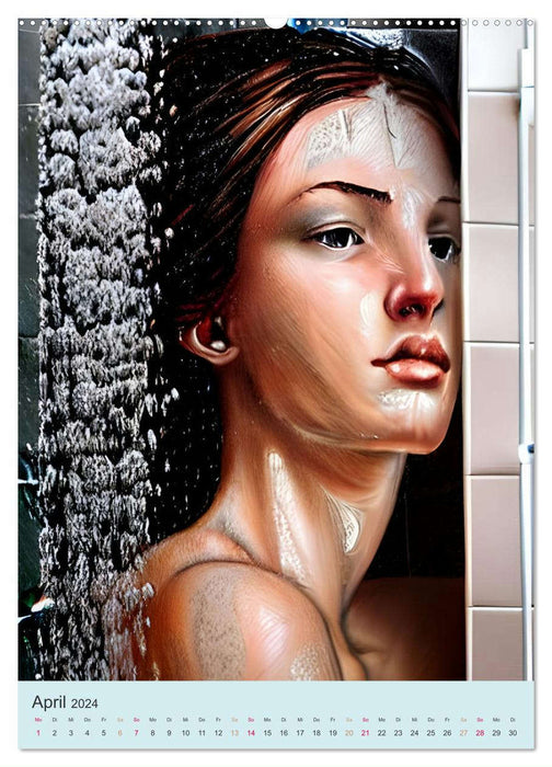 Sinnliche Dusche - Computerträume aus der KI (CALVENDO Wandkalender 2024)