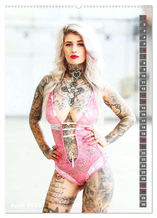Beauty Tattoo Girls 2024 (CALVENDO Premium Wandkalender 2024)