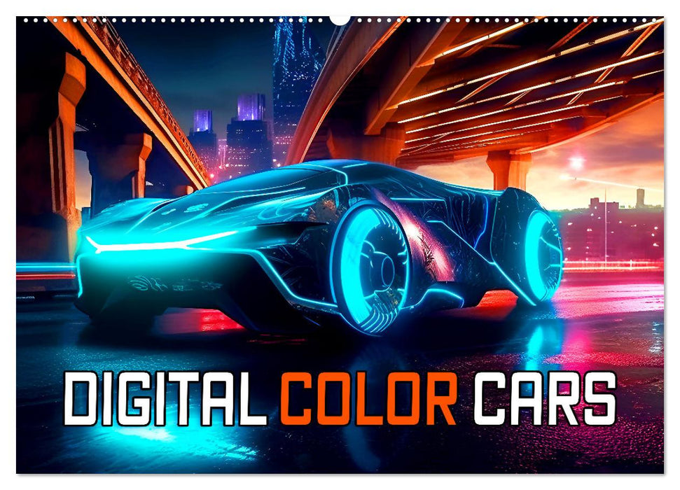 Digital Color Cars (CALVENDO Wandkalender 2024)