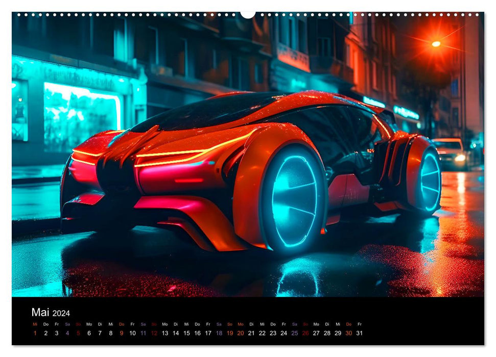 Digital Color Cars (CALVENDO Wandkalender 2024)