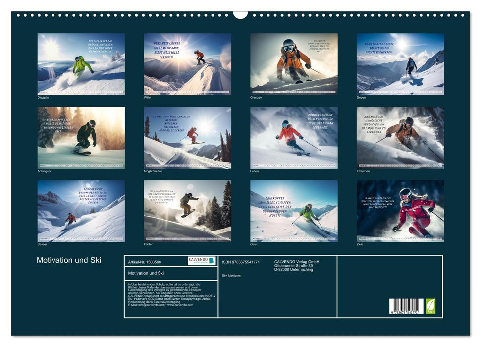 Motivation und Ski (CALVENDO Wandkalender 2024)