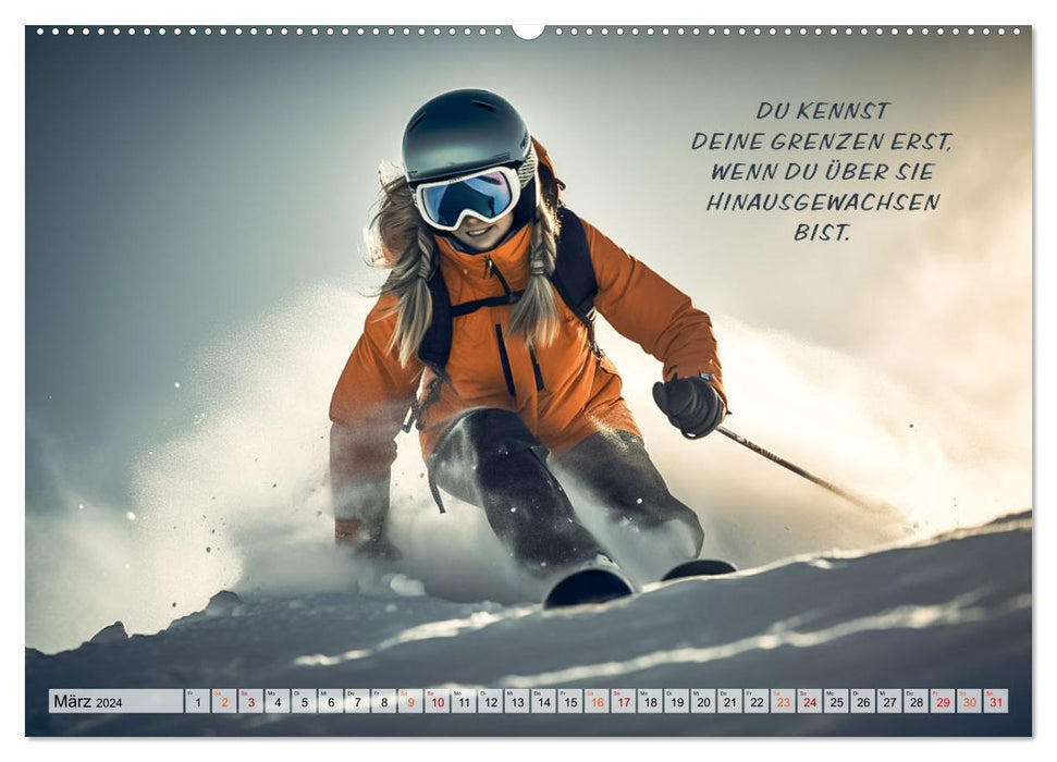 Motivation und Ski (CALVENDO Wandkalender 2024)