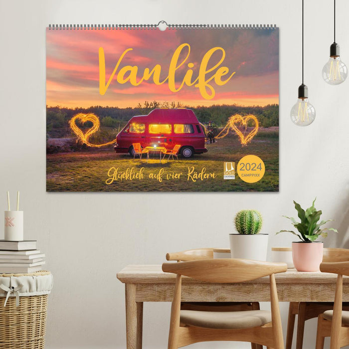 Vanlife - Heureux sur quatre roues (Calendrier mural CALVENDO 2024) 