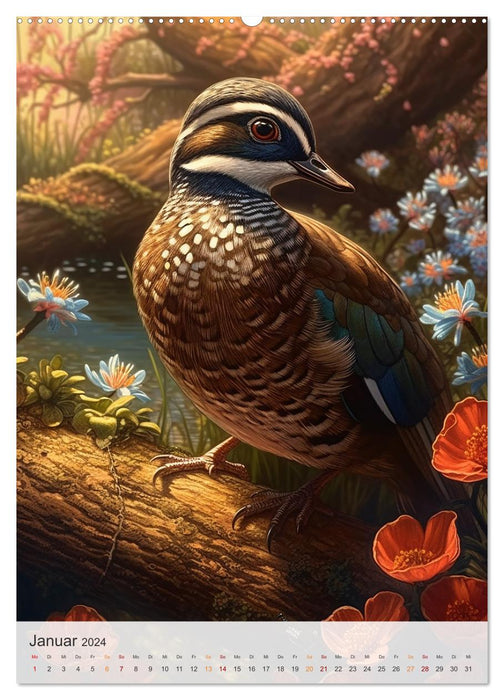 Fantastische Vogelwelt (CALVENDO Wandkalender 2024)