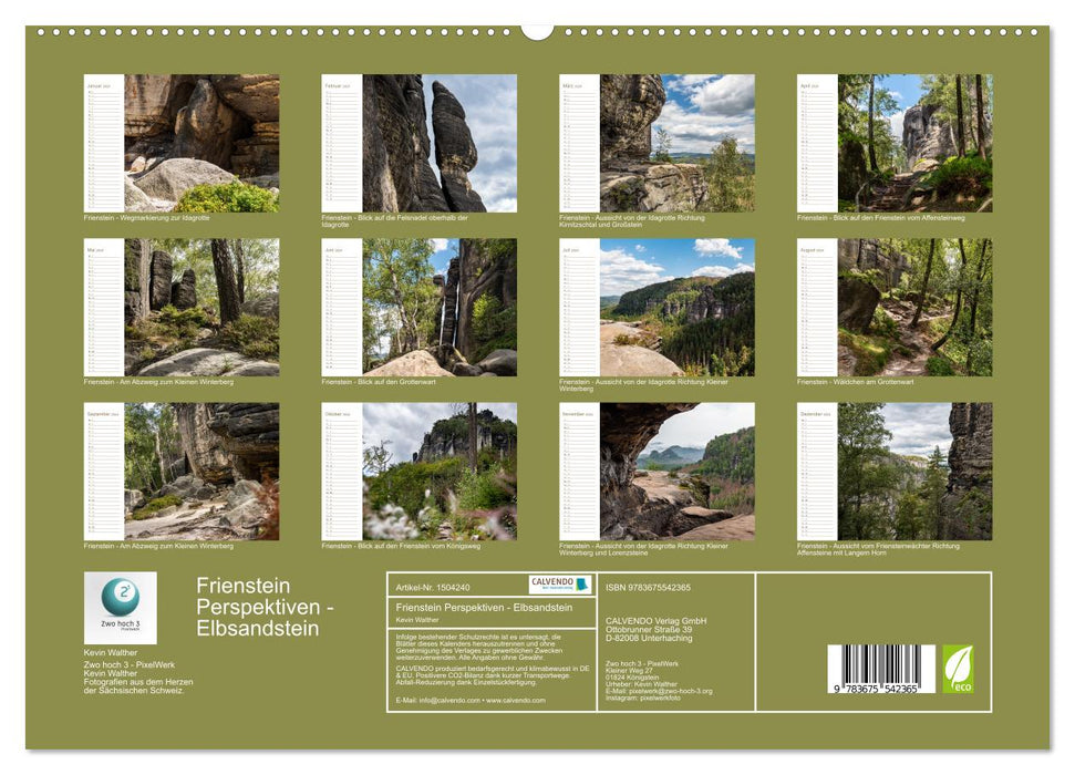 Frienstein Perspektiven - Elbsandstein (CALVENDO Premium Wandkalender 2024)