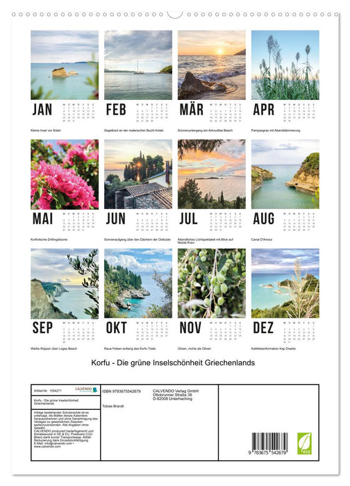 Korfu - Die grüne Inselschönheit Griechenlands (CALVENDO Premium Wandkalender 2024)