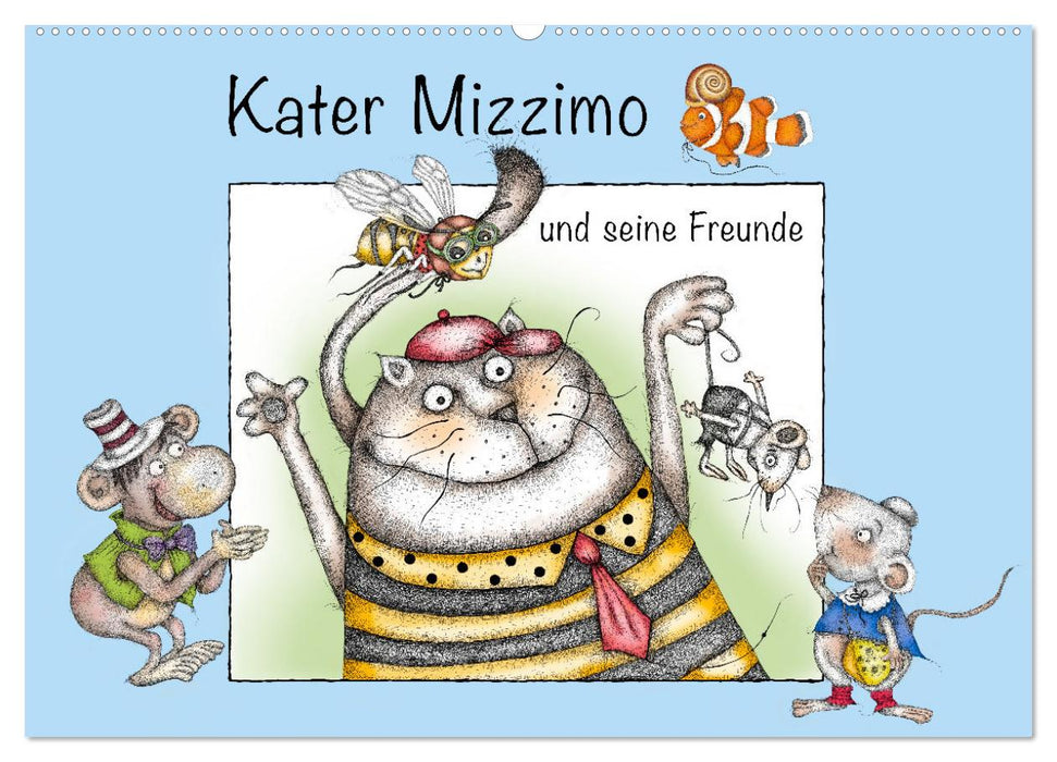Kater Mizzimo und seine Freunde (CALVENDO Wandkalender 2024)