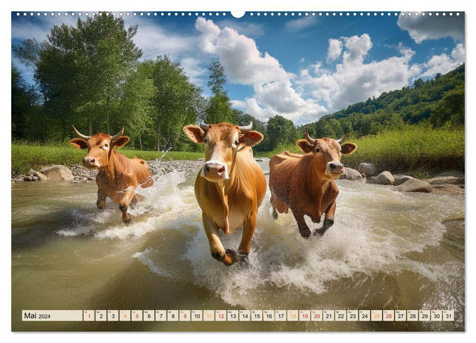 Kühe - liebenswerte Rindviecher (CALVENDO Wandkalender 2024)