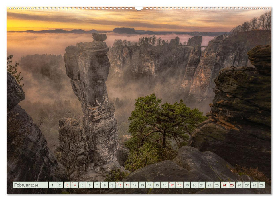 Beauté orientale de la Saxe - le pays féerique des châteaux et des rochers (calendrier mural CALVENDO 2024) 