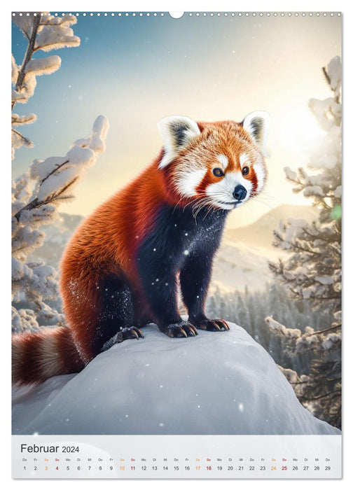 Lustige rote Panda (CALVENDO Wandkalender 2024)