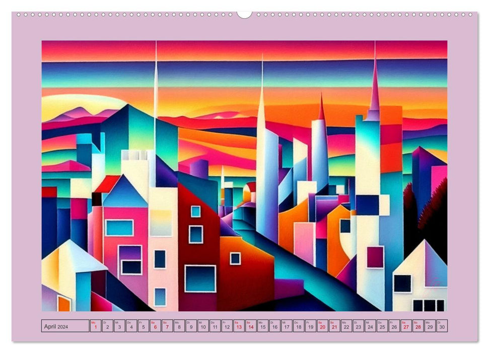 Kunterbunt kubistisch (CALVENDO Wandkalender 2024)