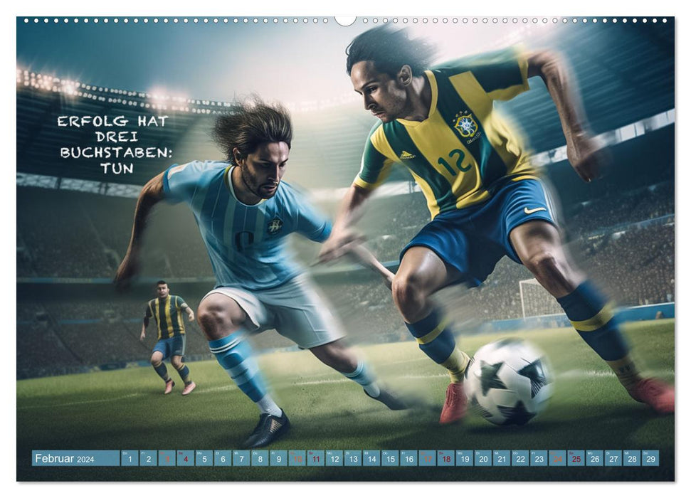 Fußball und coole Sprüche (CALVENDO Premium Wandkalender 2024)