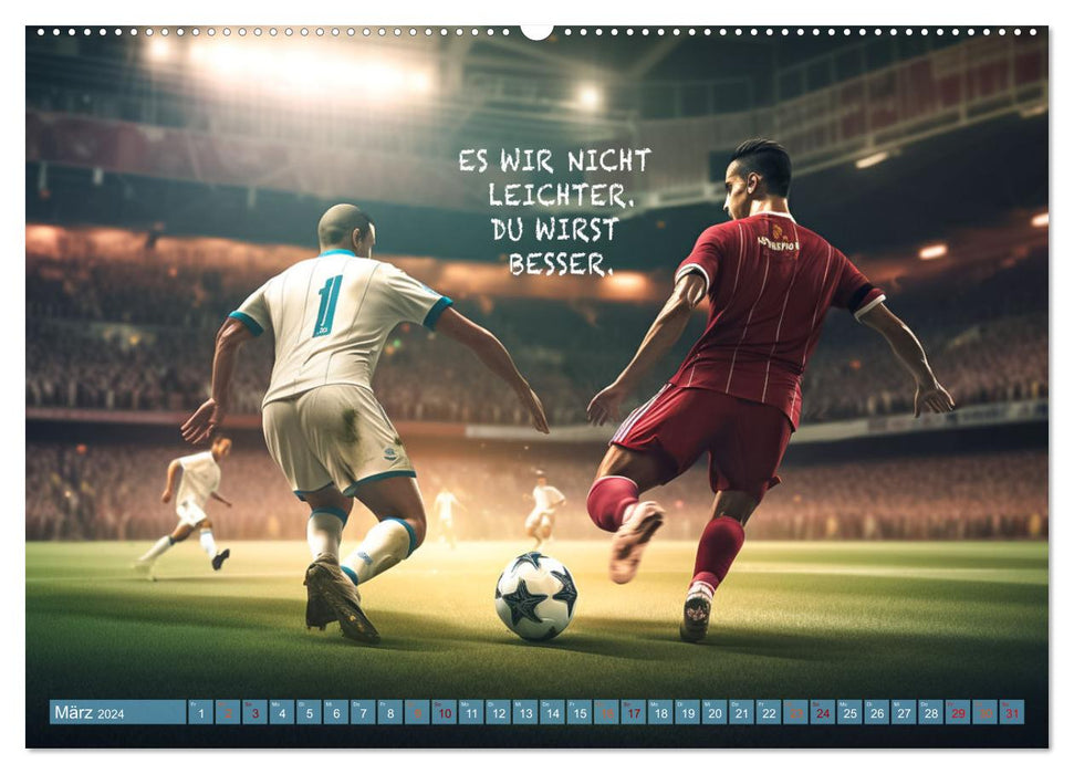 Fußball und coole Sprüche (CALVENDO Premium Wandkalender 2024)