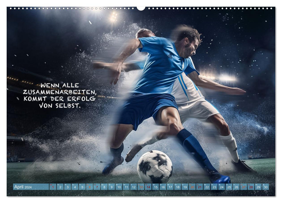 Fußball und coole Sprüche (CALVENDO Premium Wandkalender 2024)