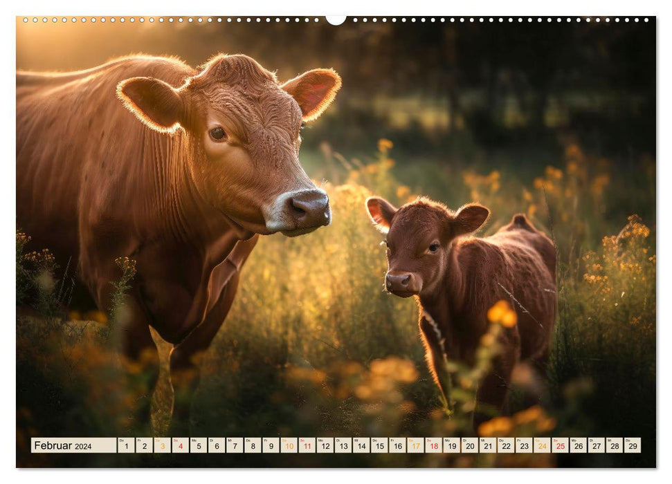 Kühe - liebenswerte Rindviecher (CALVENDO Premium Wandkalender 2024)