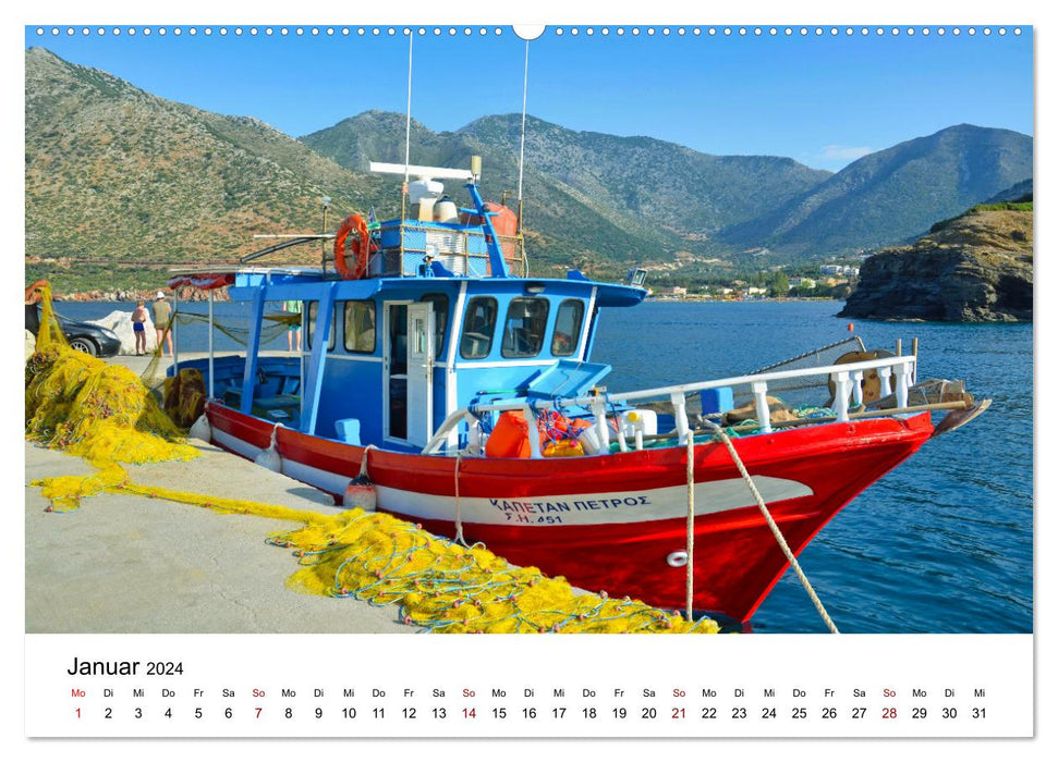 Farbenfrohe Boote in kristallklarem Wasser (CALVENDO Premium Wandkalender 2024)