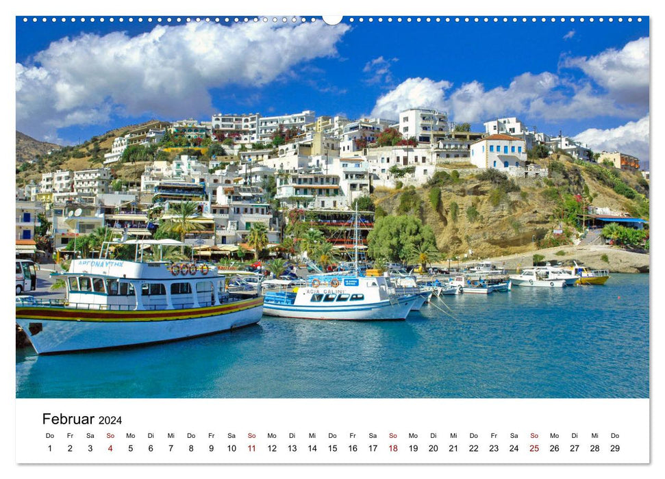 Bateaux colorés dans une eau cristalline (calendrier mural CALVENDO 2024) 