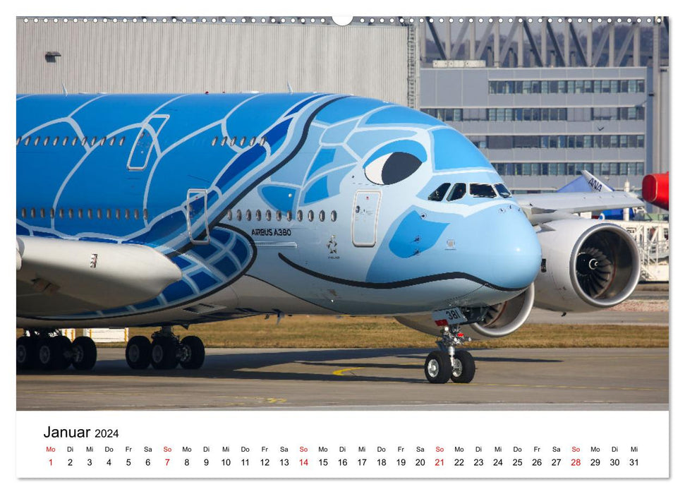 Airbus A380 Superjumbo 2024 (Calvendo Premium Wall Calendar 2024) 