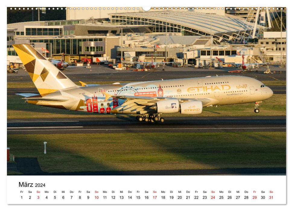 Airbus A380 Superjumbo 2024 (Calvendo Premium Wall Calendar 2024) 
