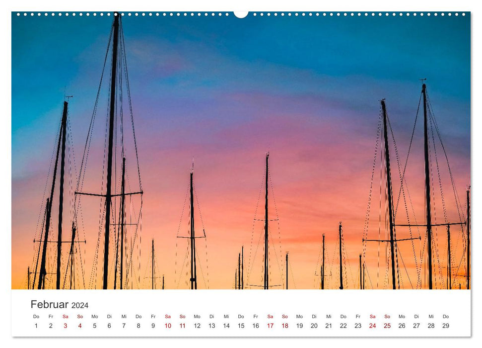 Segeln - Kurs aufs offene Meer. (CALVENDO Premium Wandkalender 2024)