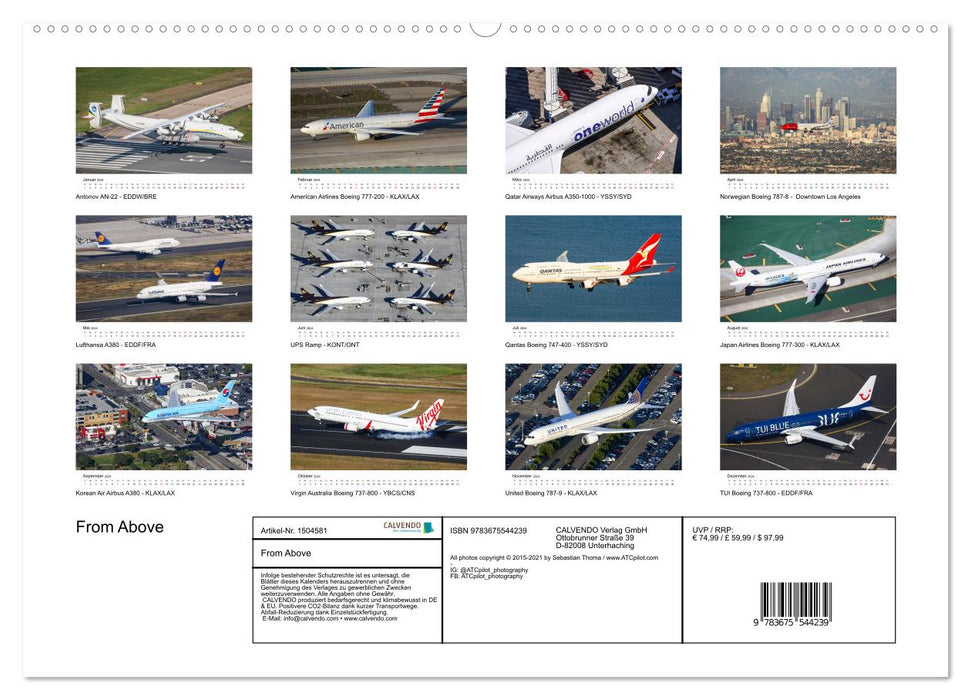 From Above - Die etwas andere Perspektive auf Flugzeuge (CALVENDO Premium Wandkalender 2024)
