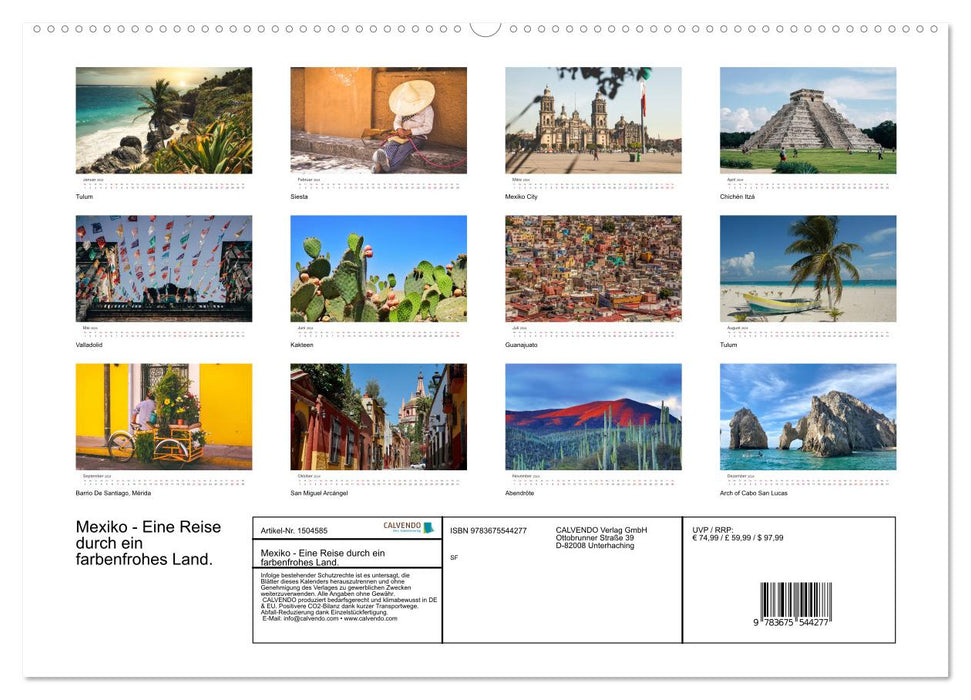 Mexiko - Eine Reise durch ein farbenfrohes Land. (CALVENDO Premium Wandkalender 2024)