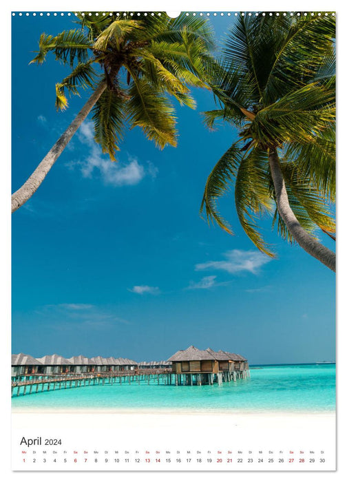 Maldives - Le magnifique paradis des vacances. (Calendrier mural CALVENDO Premium 2024) 