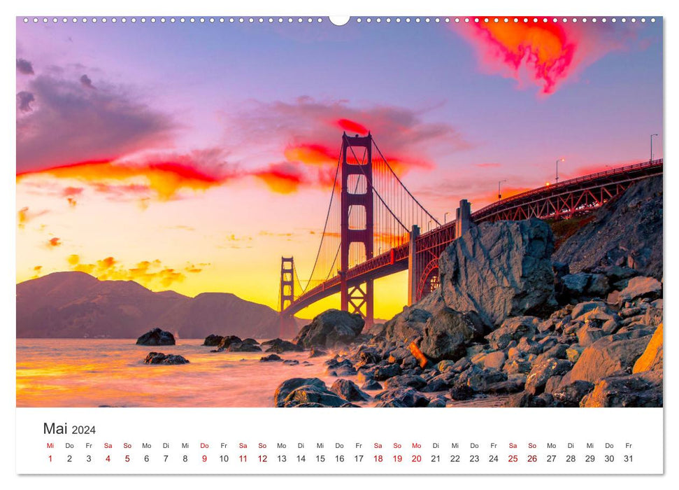 Californie - Los Angeles, San Francisco et bien plus encore. (Calendrier mural CALVENDO Premium 2024) 