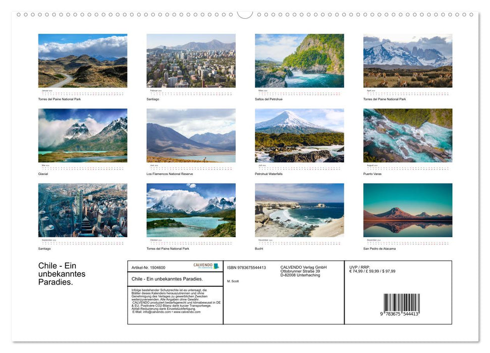 Chile - Ein unbekanntes Paradies. (CALVENDO Premium Wandkalender 2024)