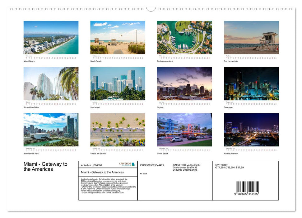 Miami – Porte d'entrée vers les Amériques (Calvendo Premium Wall Calendar 2024) 