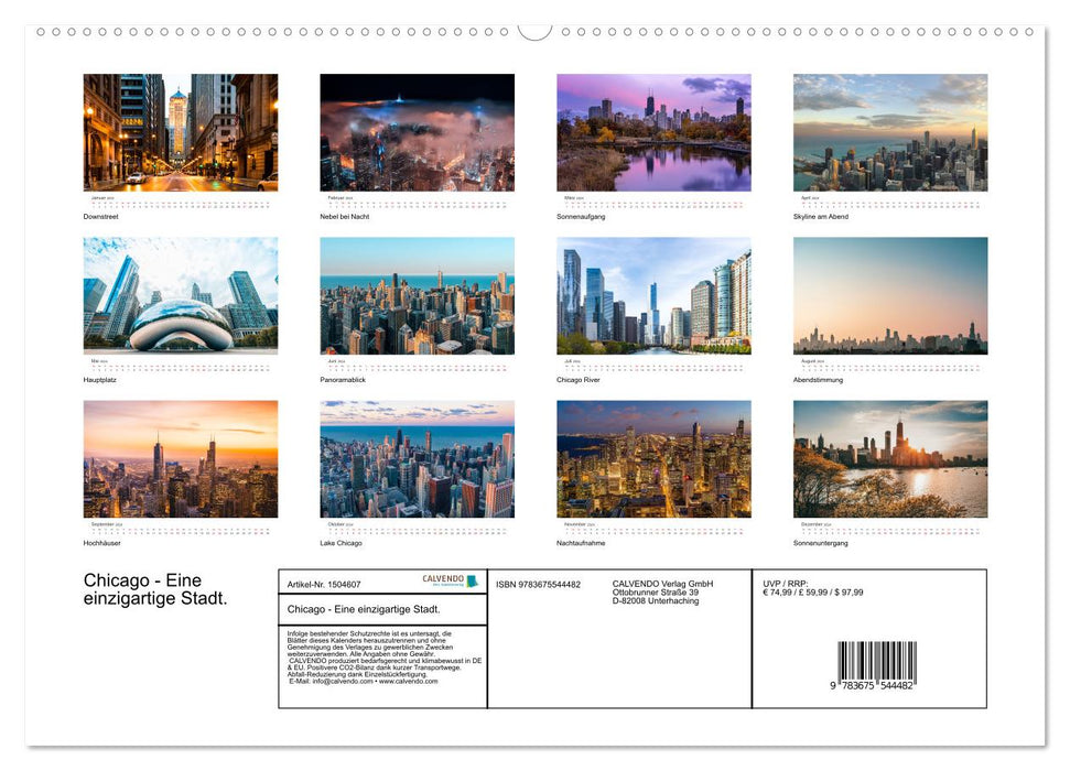 Chicago – Une ville unique. (Calendrier mural CALVENDO Premium 2024) 