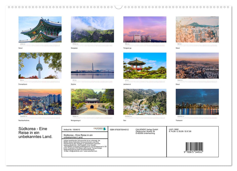 Südkorea - Eine Reise in ein unbekanntes Land. (CALVENDO Premium Wandkalender 2024)