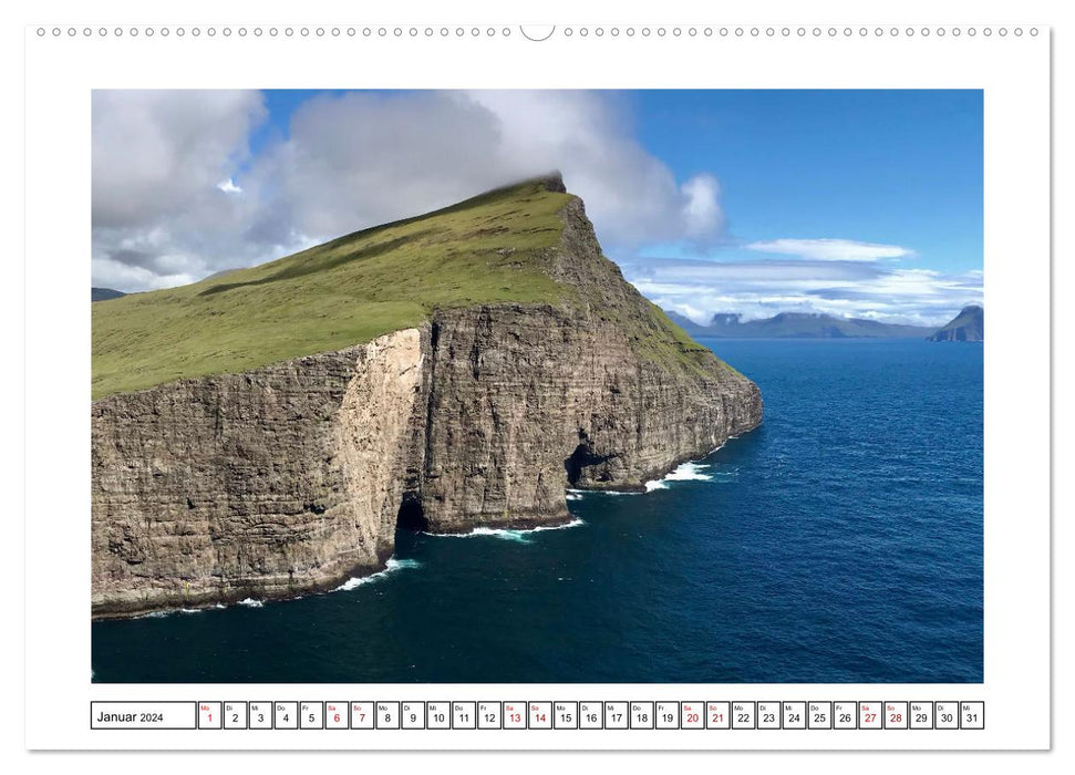 Îles Féroé - îles de rêve dans l'Atlantique Nord (Calendrier mural CALVENDO Premium 2024) 