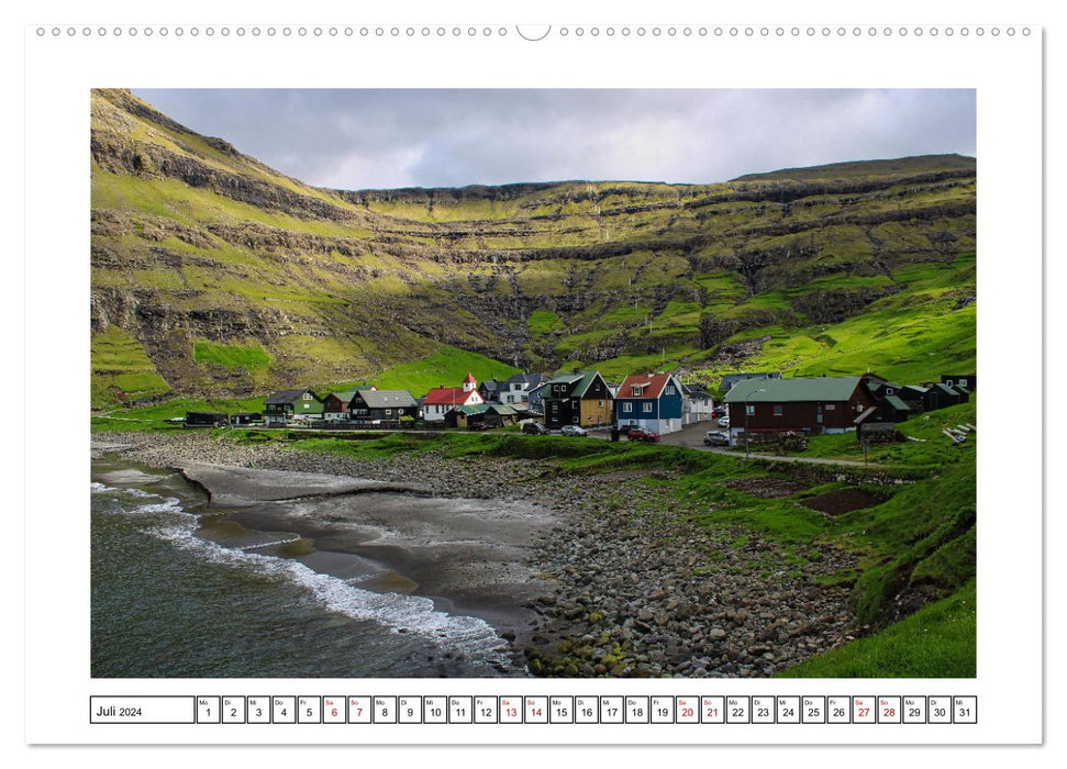 Îles Féroé - îles de rêve dans l'Atlantique Nord (Calendrier mural CALVENDO Premium 2024) 