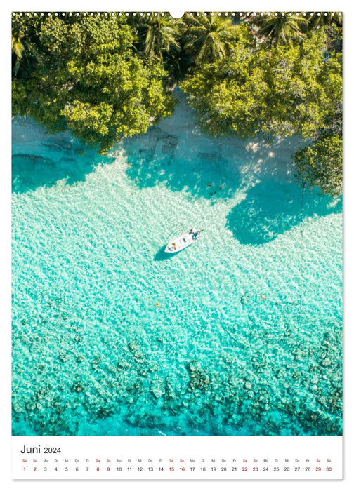 Malediven - Das wunderschöne Urlaubsparadies. (CALVENDO Wandkalender 2024)