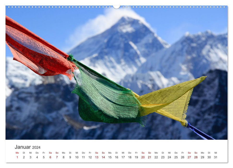 Népal - au milieu de l'Himalaya (calendrier mural CALVENDO 2024) 