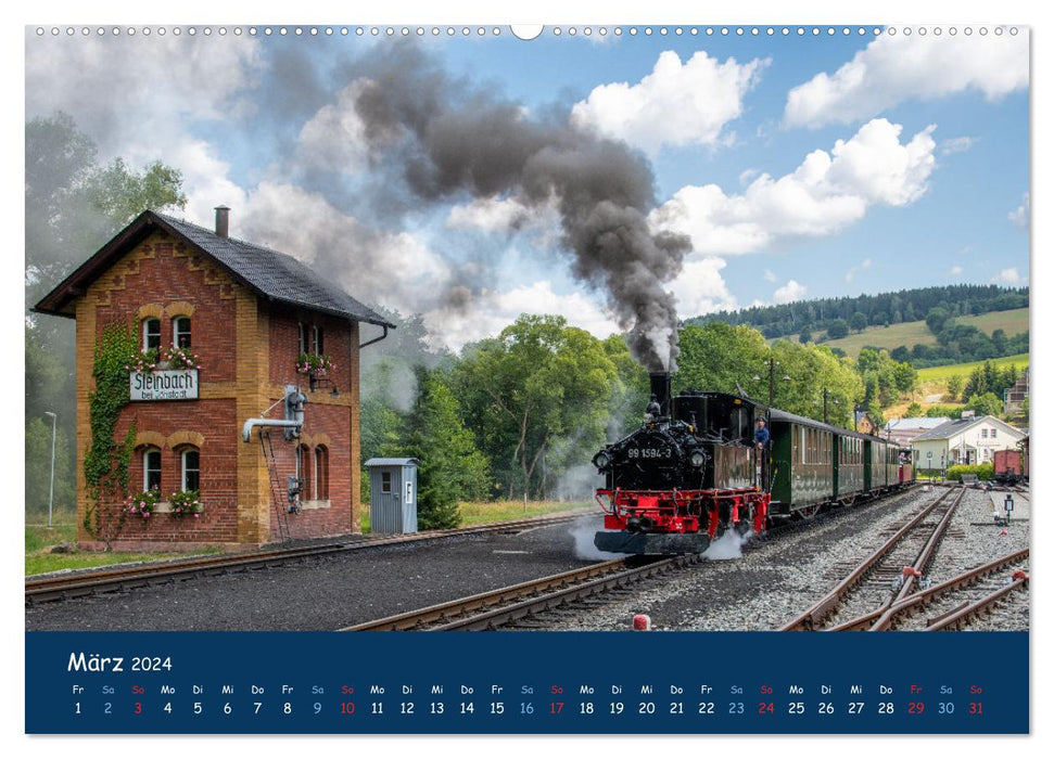 Sous la vapeur à l’Est (Calendrier mural CALVENDO 2024) 