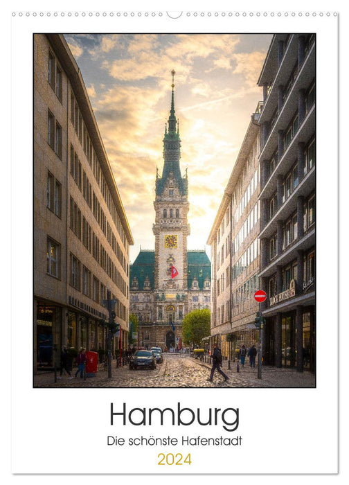 Hambourg - La plus belle ville portuaire (Calendrier mural CALVENDO 2024) 